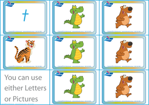 QLD Printable CVC Games using Animal Phonic Pictures and Letters for QLD School Children