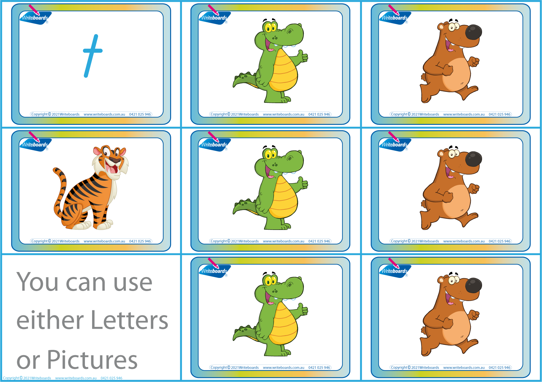 TAS Modern Cursive Font CVC Games using Animal Phonic Pictures and Letters, TAS Phonic Teaching Resources