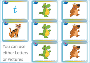CVC Games using Animal Phonic Pictures and Letters, VIC Printable Zoo Phonic Games, CVC Games