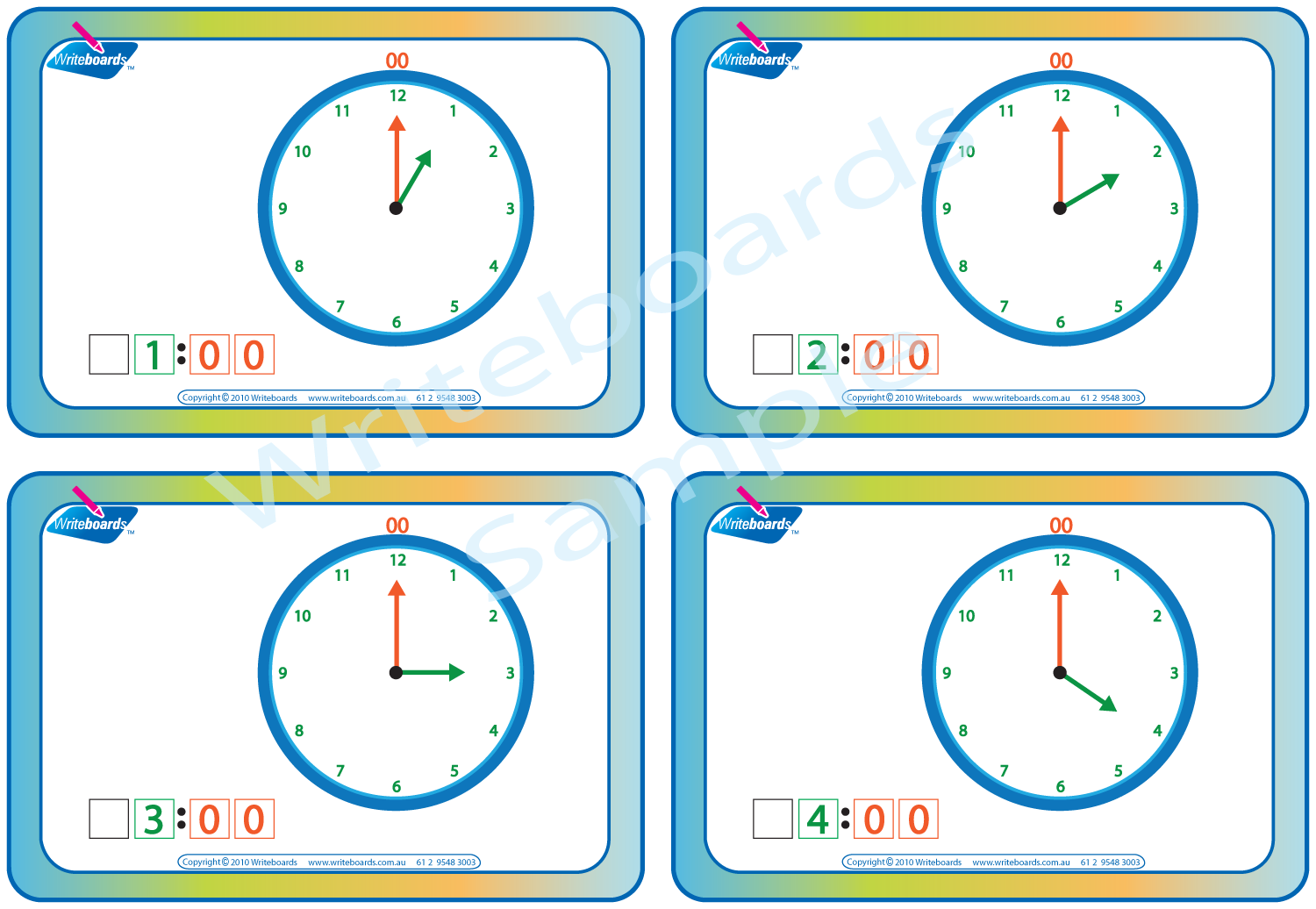 Learn to Tell the Time hourly worksheets and flashcards for Tutors and Occupational Therapists