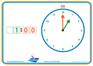Learn to Tell the Time worksheets and flashcards for Childcare and Kindergarten