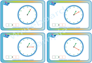 Childcare Resources, Learn to Tell the Time flashcards that teach the time in five minute increments
