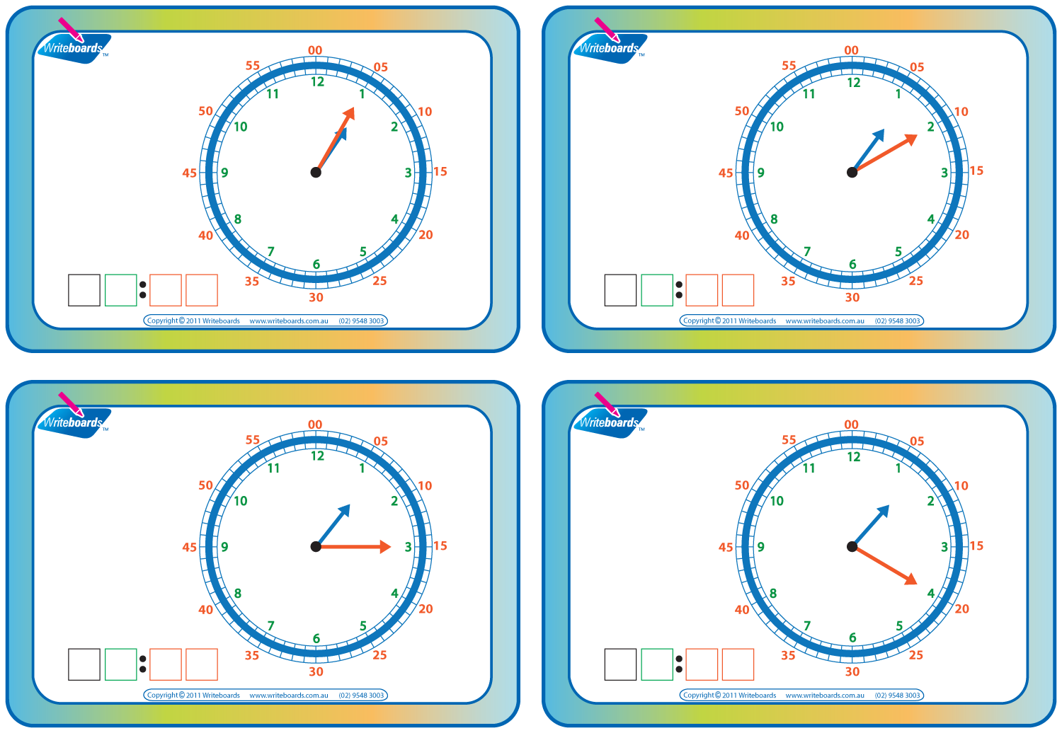 Learn to Tell the Time worksheets and flashcards for Occupational Therapists and Tutors