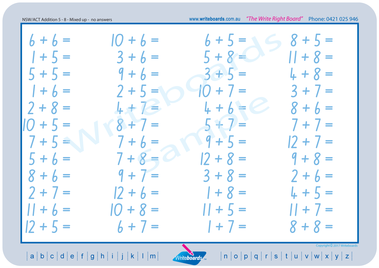 NSW Foundation Font Maths Worksheets for Tutors and Occupational Therapists