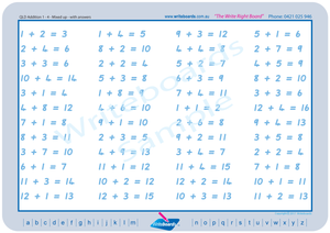 Special Needs QLD Modern Cursive Font Maths Worksheets with and without answers
