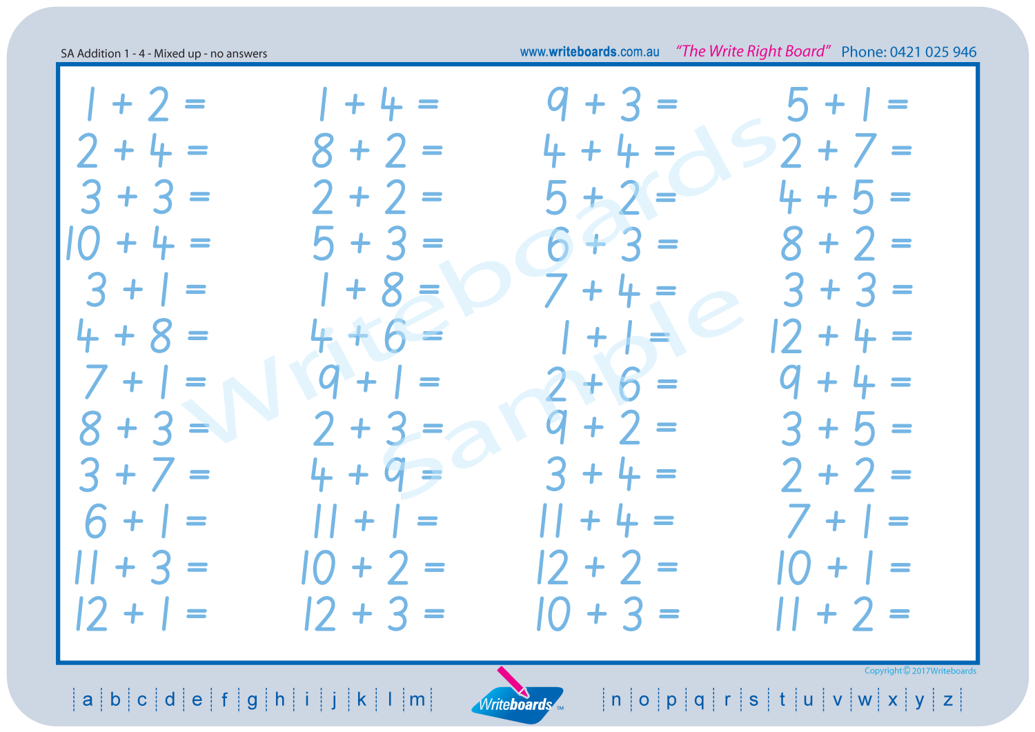 SA Modern Cursive Font Maths Worksheets for Tutors and Occupational Therapists, SA Tutor resources