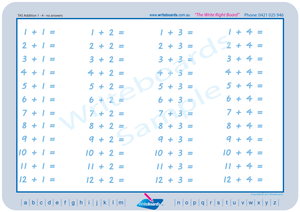 Special Needs TAS Modern Cursive Font Maths Worksheets with and without answers