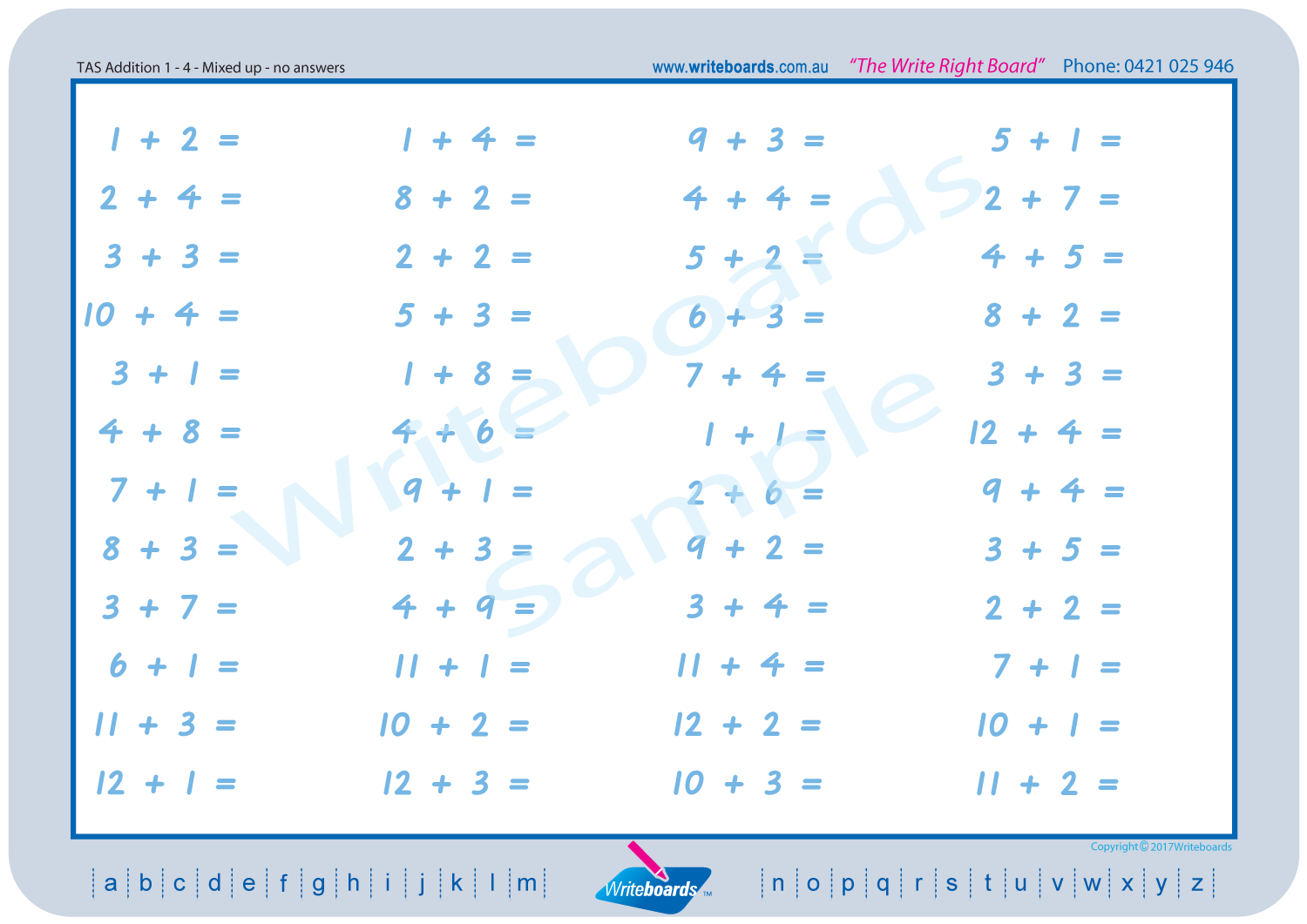 TAS Modern Cursive Font Maths Worksheets for teachers, TAS Maths worksheets from one to twelve