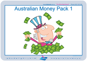 Special Needs Australian money worksheets and flashcards