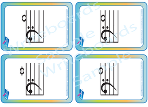 Bass Note music flashcards for teachers and schools.