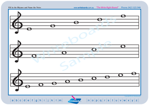 Name the notes music worksheets for teachers and schools.