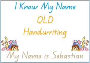 Teach Your Students their Name using QCursive Font, Busy Book Pages Your Students Name for QLD