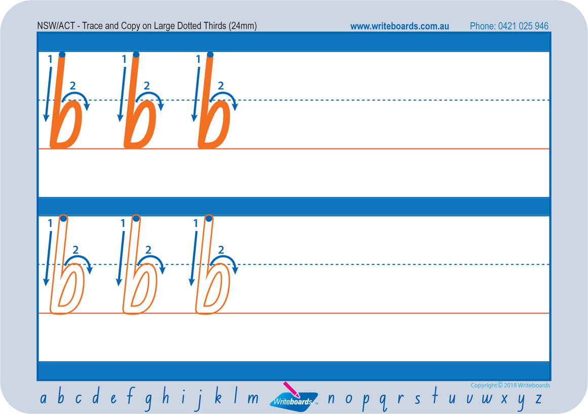 Large Dotted Third Letters for NSW and ACT handwriting. Fantastic for Special Needs Children.
