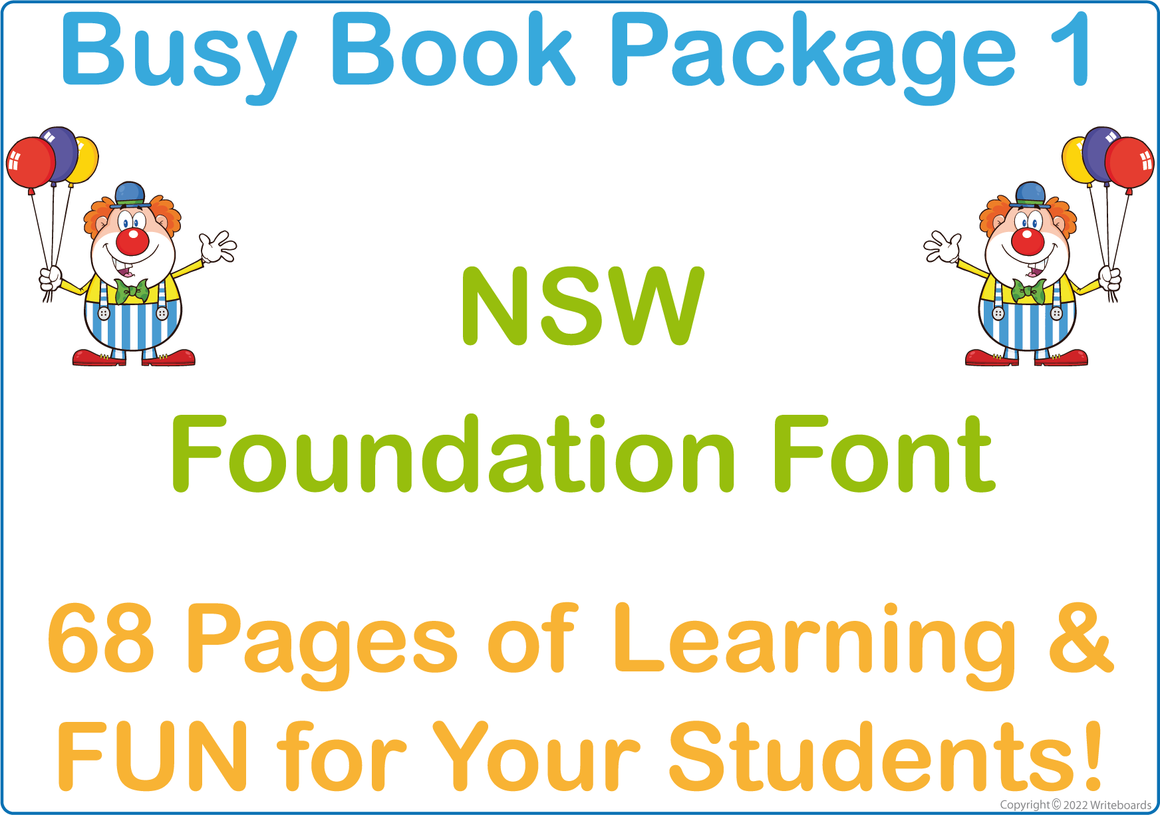 NSW Foundation Font Busy Book Package for Teachers, NSW Manuscript Busy Book Package for Teachers
