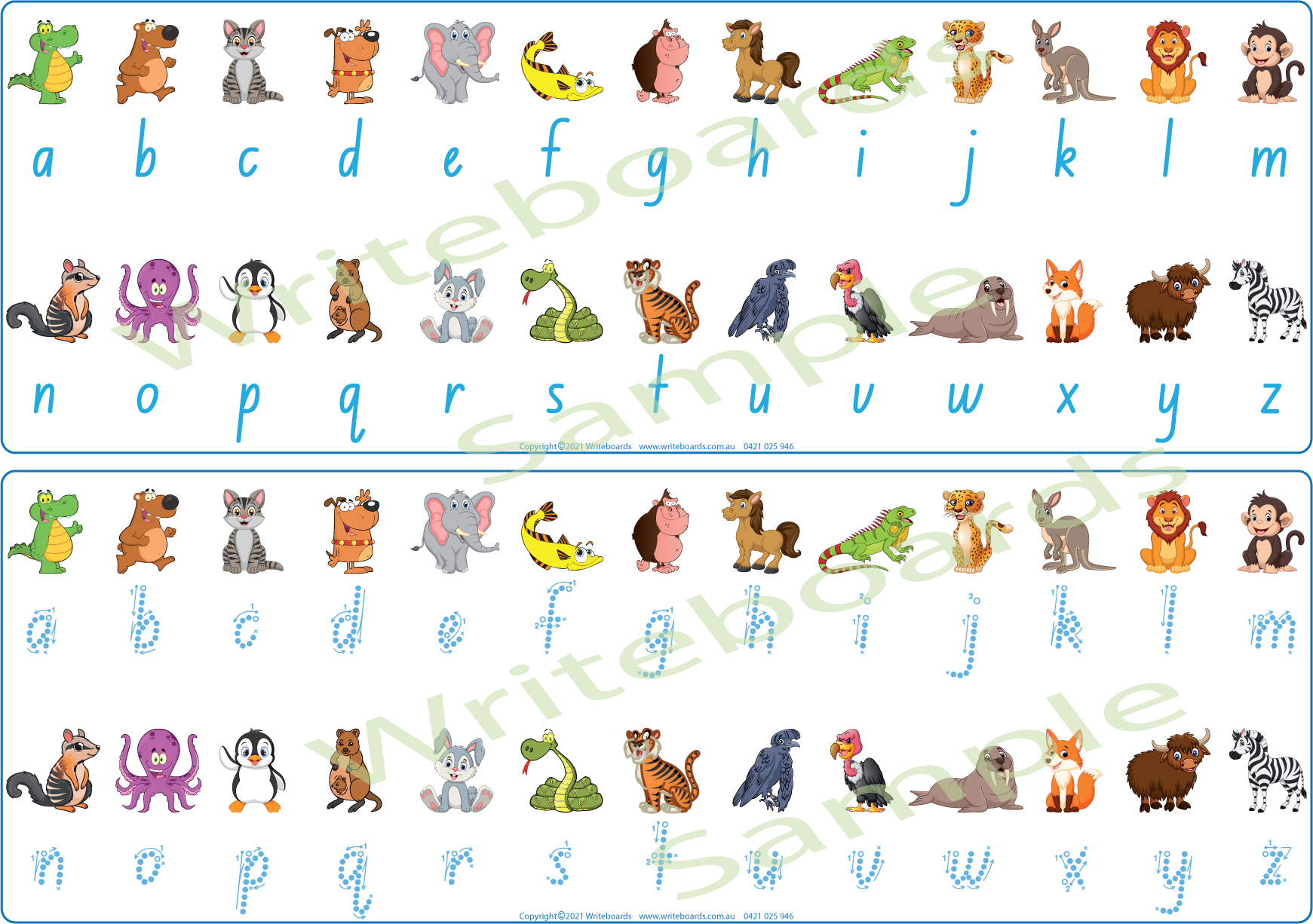 NSW Foundation Font Animal Phonic Desk Strips, NSW Foundation Font Zoo Phonic Desk Strips