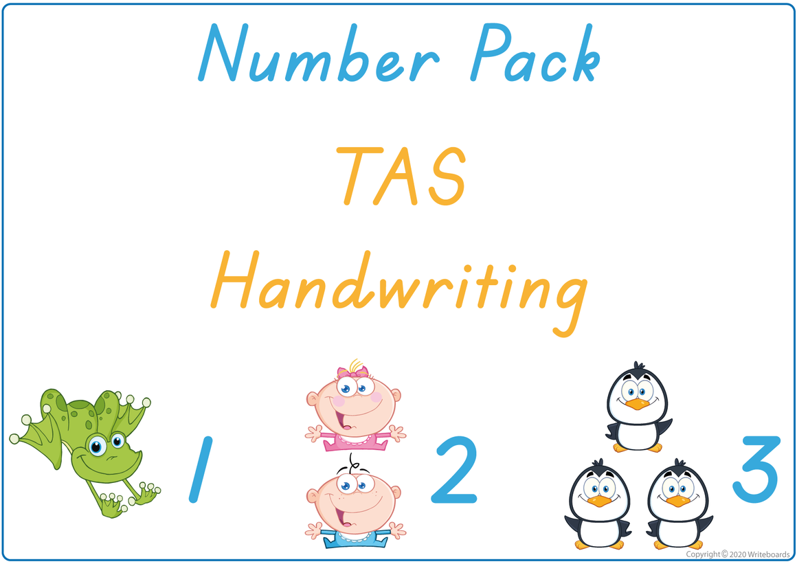 Busy Book Number Pack for TAS Handwriting include Busy Pages, Posters & Flashcards