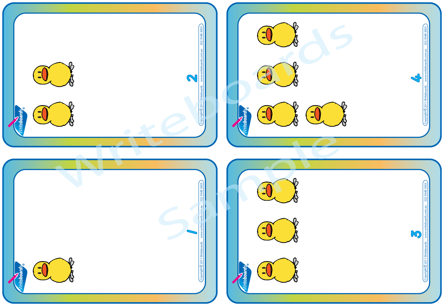 TAS Modern Cursive Font Beginner Number Flashcards for Tutors and Occupational Therapists