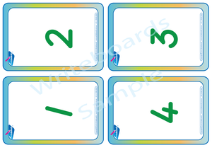Special Needs TAS Modern Cursive Font number flashcards