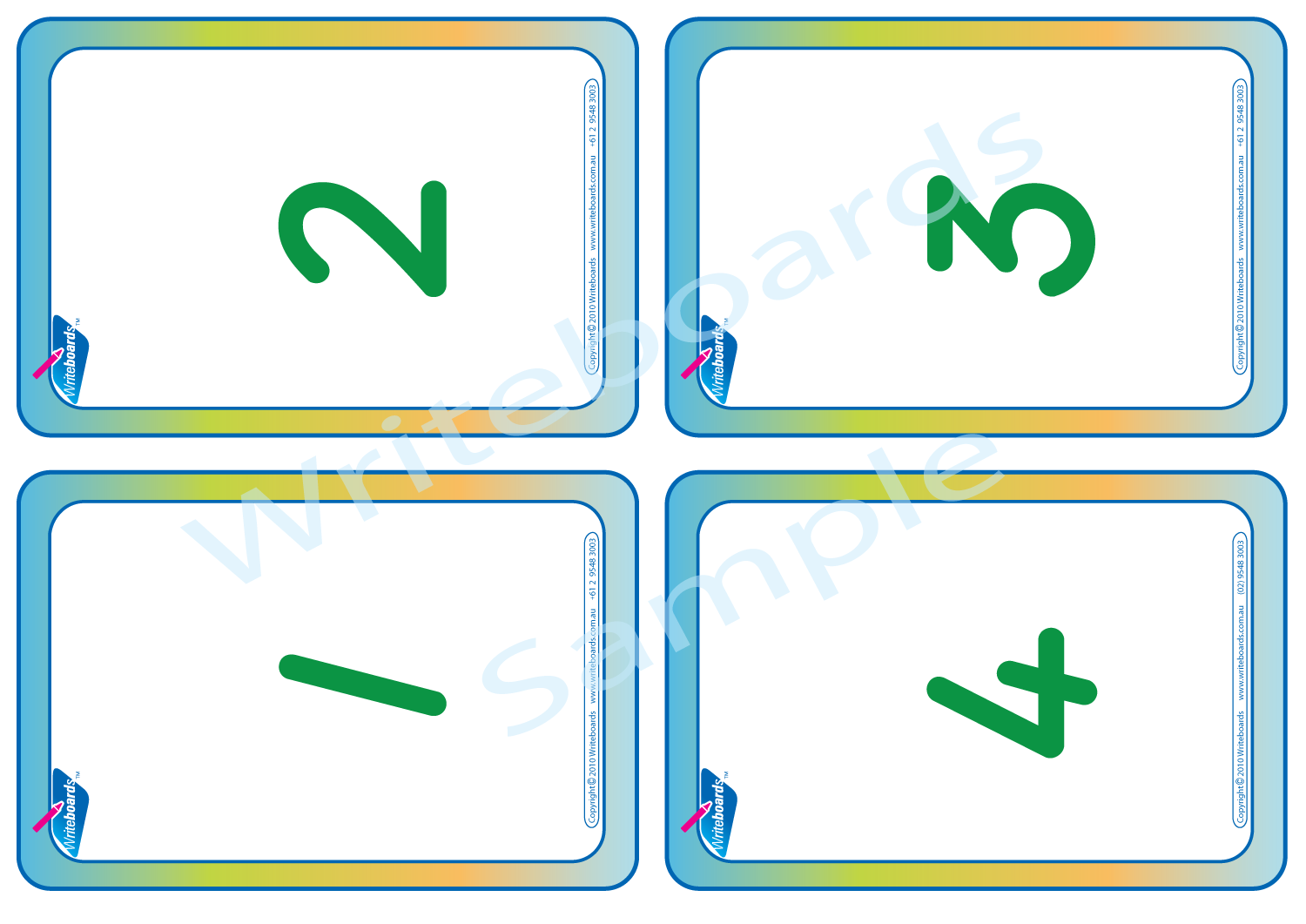 TAS Modern Cursive Font Beginner Number Flashcards for Tutors and Occupational Therapists