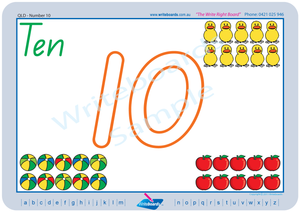 QLD Childcare and Kindergarten Resources, QCursive Font Beginner Number Worksheets and Flashcards for Childcare