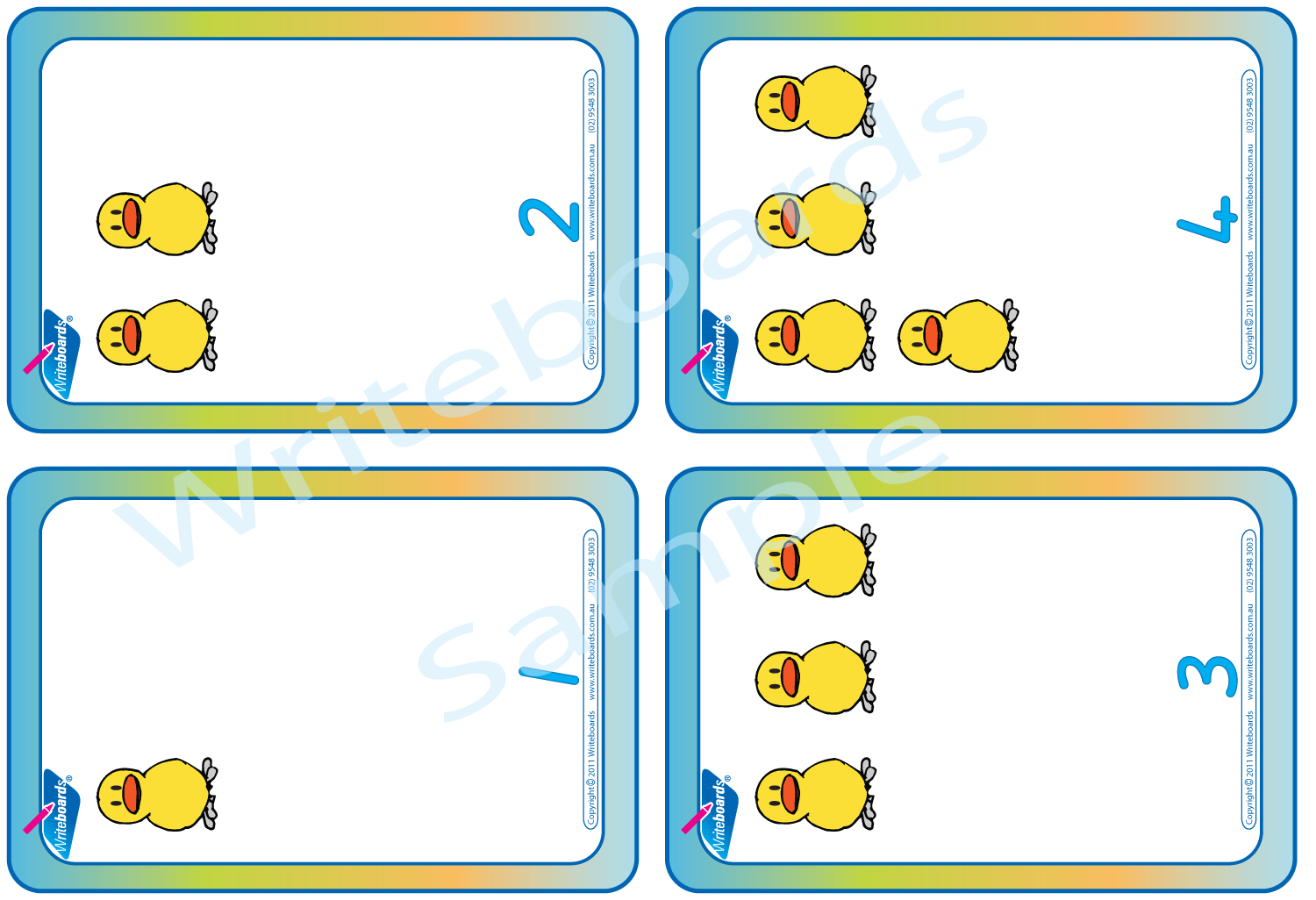 QLD Modern Cursive Font Beginner Number Flashcards for Tutors and Occupational Therapists