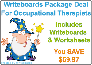 Writing Boards and Worksheets package deal for Occupational Therapists and Tutors, Teaching Resources for Tutors