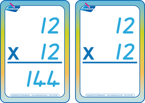QLD Beginners Font Times Tables Flash Cards, Times Table Flashcards QLD Beginners Font