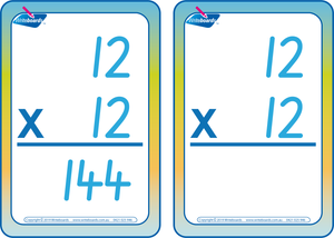 SA Times Table Flashcards with and without the answers, SA Multiplication Flashcards with and without answers
