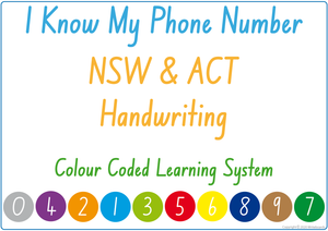 Teach Your Child Their Phone Number Using NSW & ACT Handwriting, Colour Coded Learning System