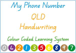 Busy Books QLD Modern Cursive Font, Teach Your Students Their Phone Number using QCursive Font