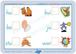 SA Modern Cursive Font Colour Coded Phonic Consonant Blends Posters for Occupational Therapists and Tutors