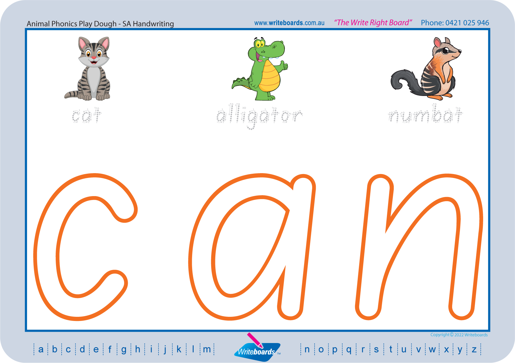SA Animal Phonics: 26 pages for play dough fun for Parents in SA