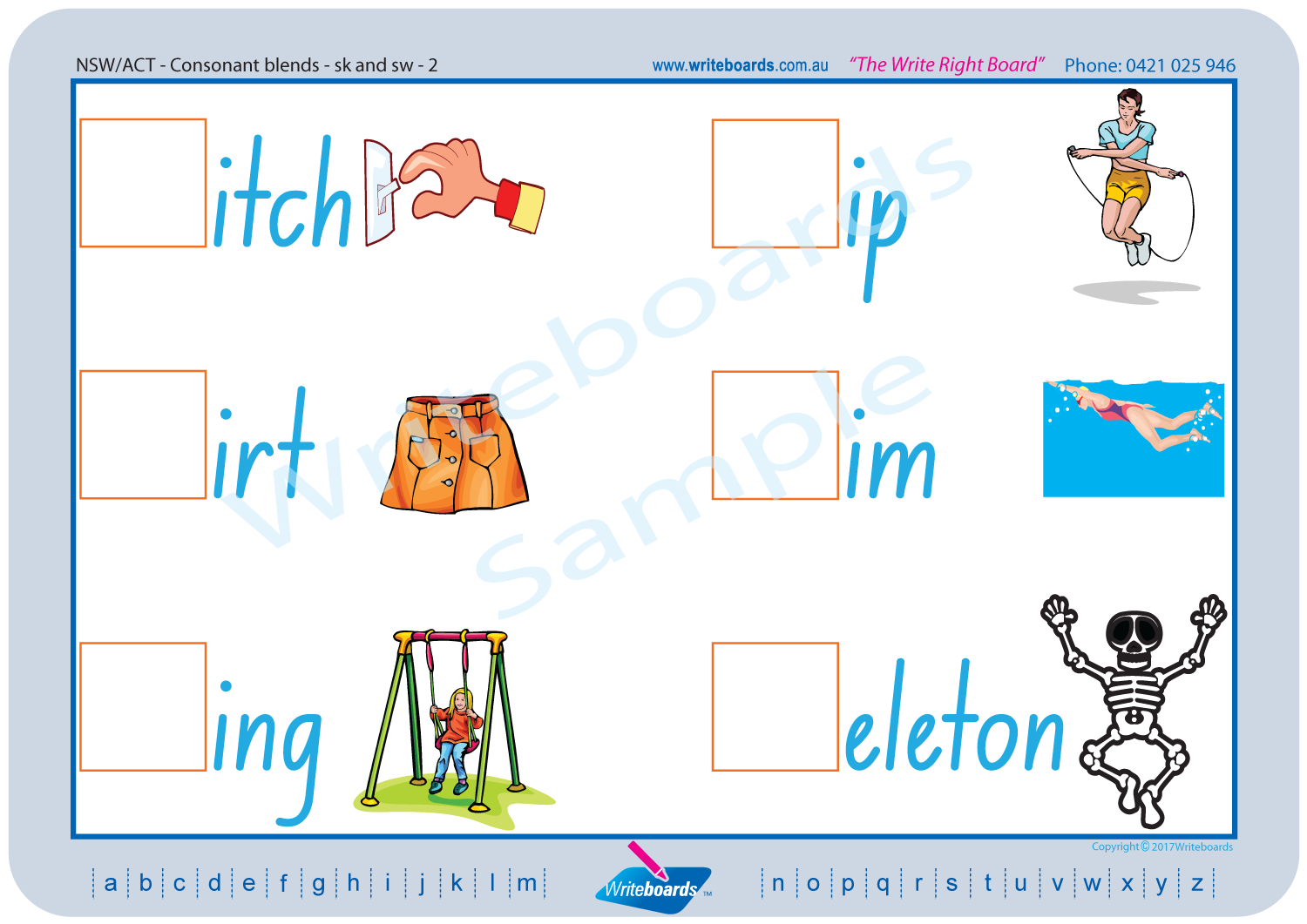 NSW Foundation Font Phonic Consonant Blends worksheets and flashcards for NSW and ACT