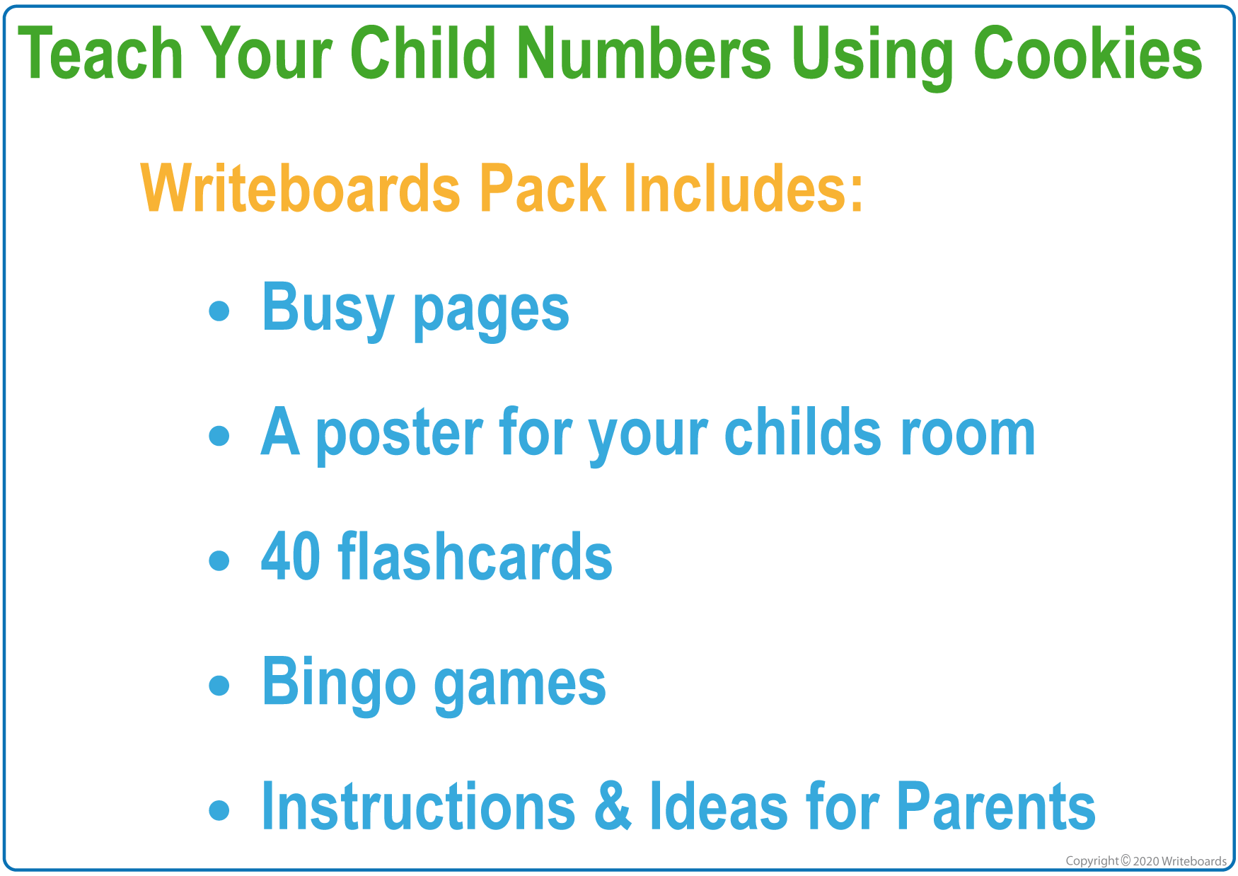 VIC Modern Cursive Counting Busy Book featuring 21 pages including flashcards and games to learn counting