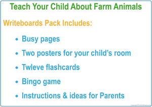 Busy Book Farm Animal Pack  includes posters, flashcards, bingo games, and busy pages