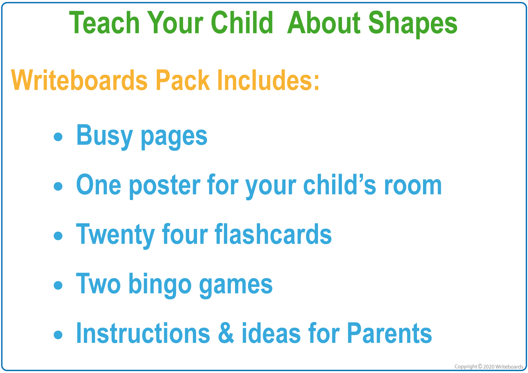 Teach your child shapes with our NSW Foundation Font Busy Book with posters and flashcards