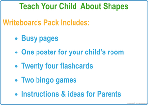 Busy Book Shapes Package includes Busy Pages, a Poster, Flashcards & Games