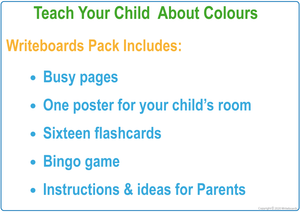 Umbrella Busy Book Color Pack includes a poster, flashcards, busy pages, & a bingo game