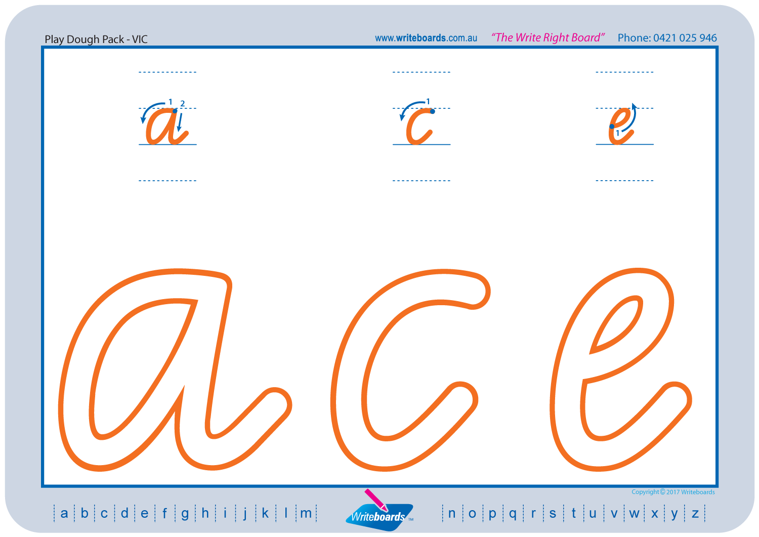 Lowercase Alphabet and Number Worksheets - VIC Modern Cursive Font ...