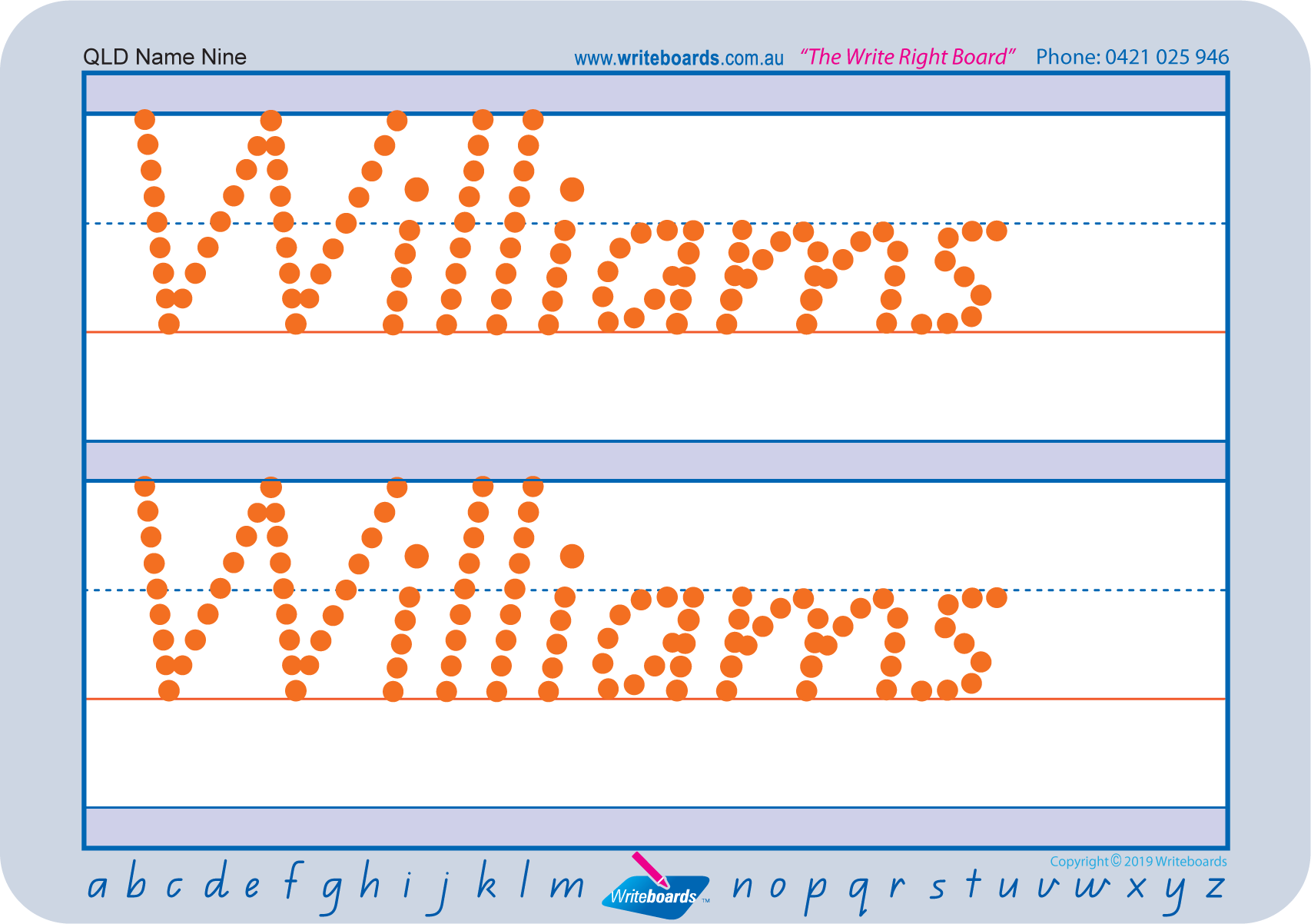 Teach your child how to write their name on lines using QLD Handwriting and dots