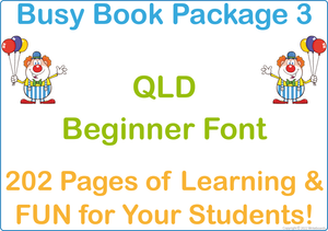 QCursive Font Busy Book Package Three