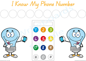 Free Phone Number Poster comes with our I Know My Phone Number Pack, QLD Handwriting