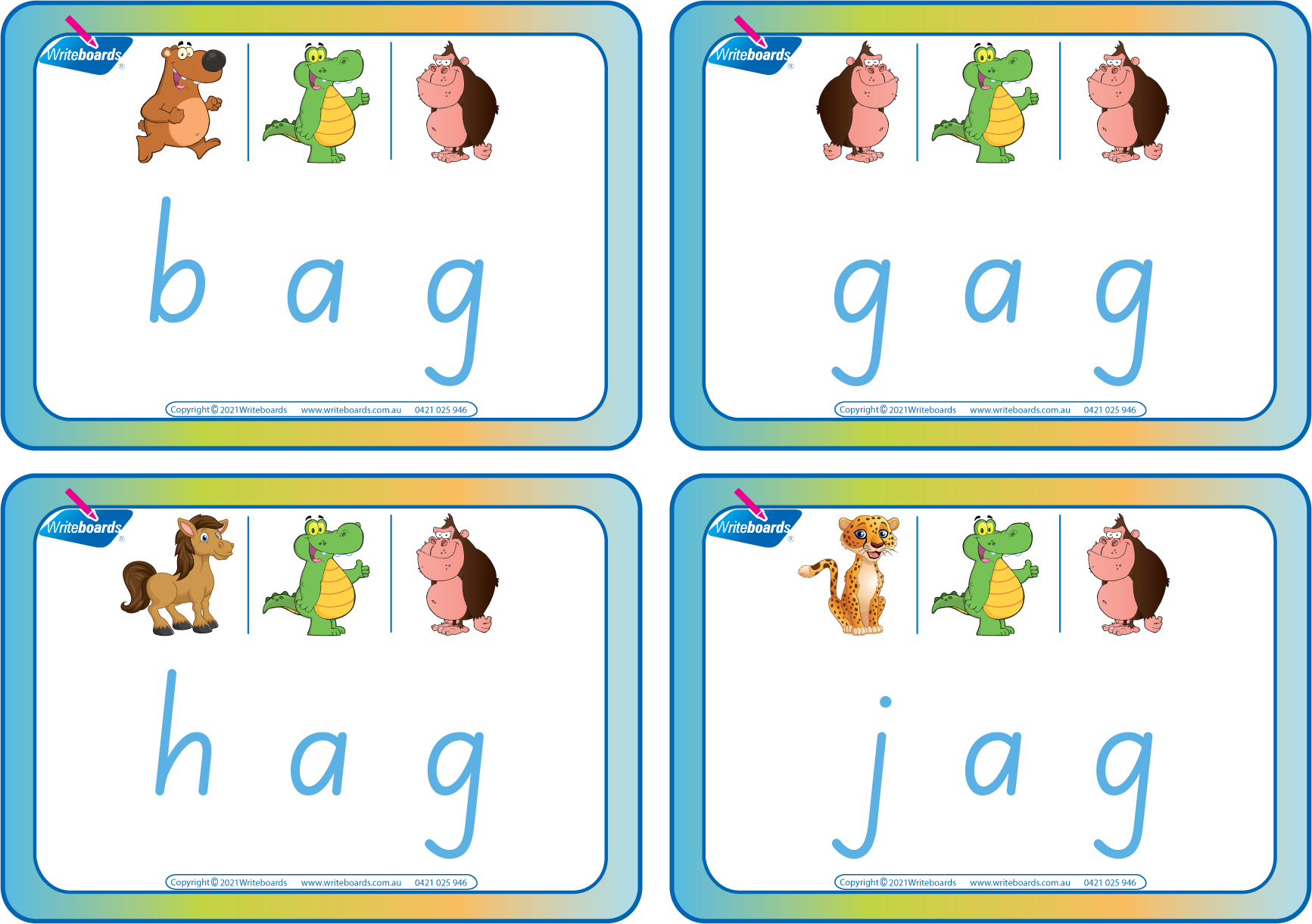 Teach spelling and rhyming with SA Modern Cursive Font CVC Flashcards-includes 61 Phonic printable cards