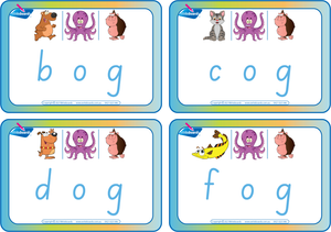 SA Modern Cursive Font CVC Package for Teachers, CVC Flashcard Package using Animal Phonics for Teachers