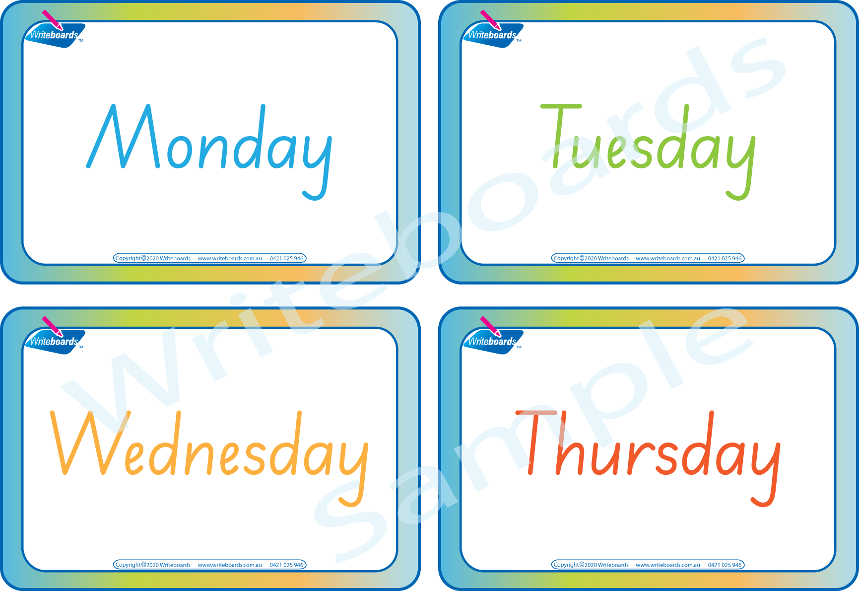 SA Modern Cursive days of the week busy book featuring 16 pages including flashcards and games