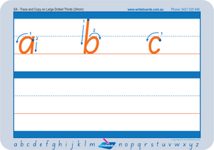 SA Modern Cursive Font School Readiness Lowercase Alphabet Worksheets for Childcare and Preschool
