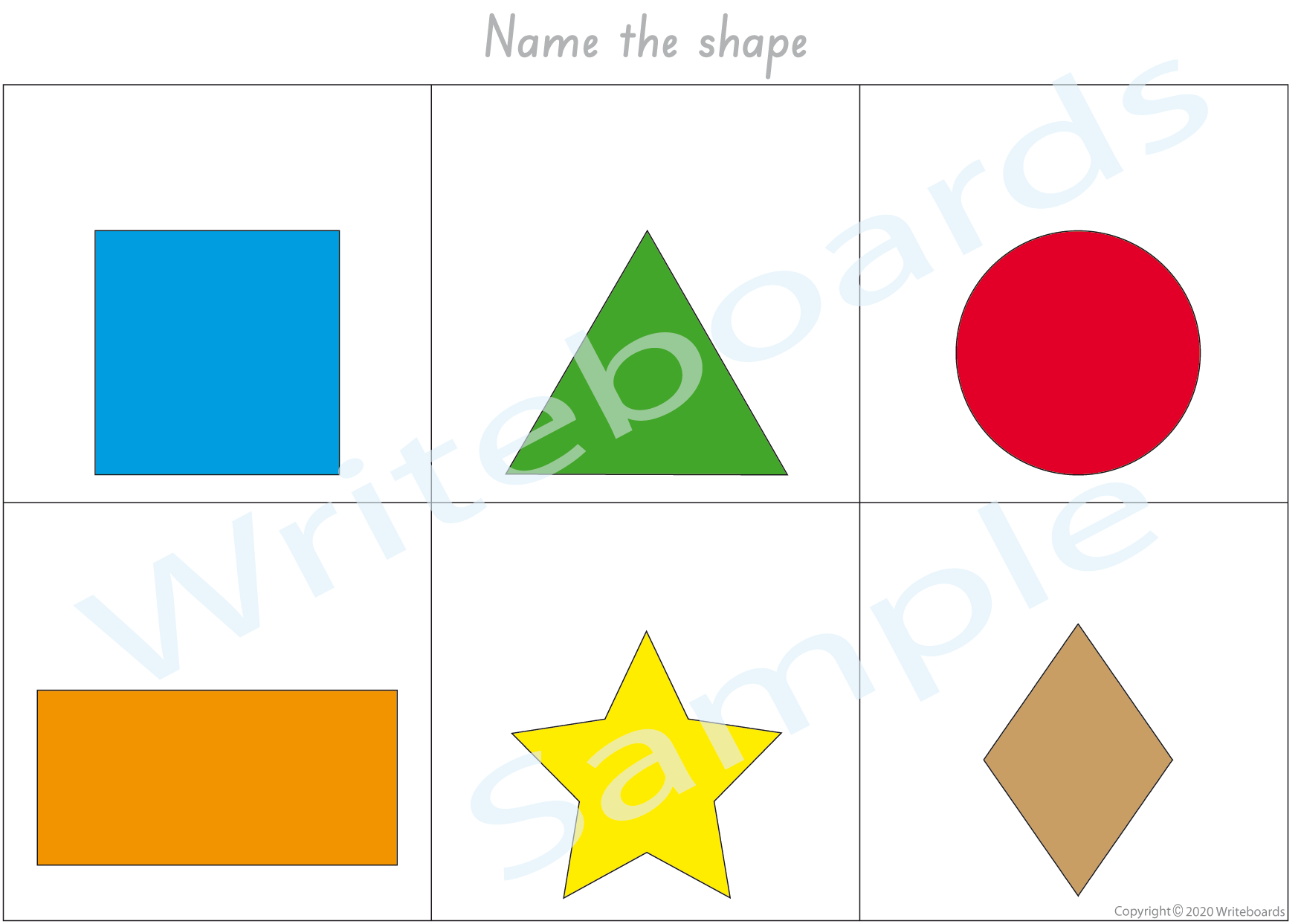 SA Busy Book Shapes Pack where your child has to add the names