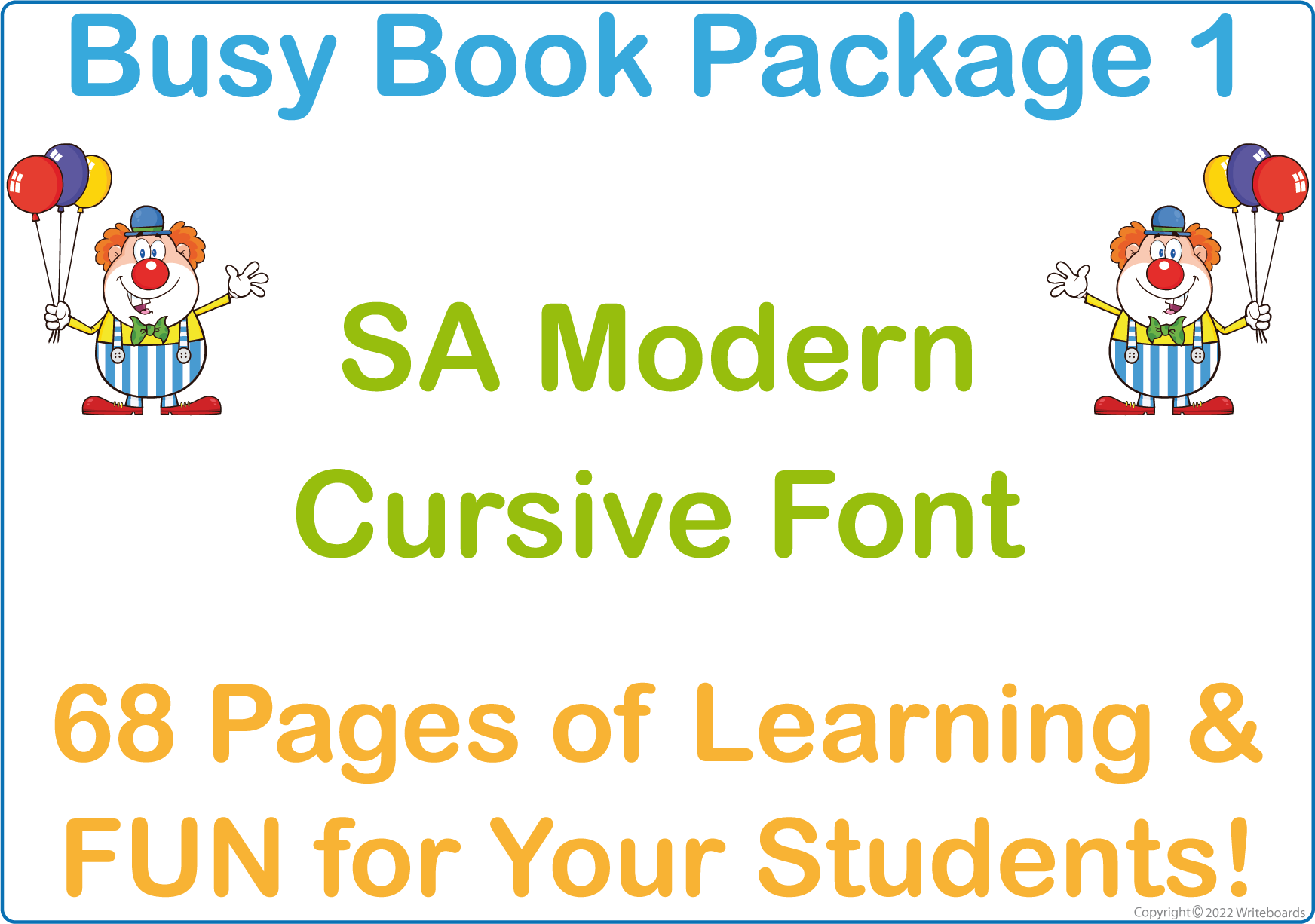 SA Modern Cursive Font Busy Book Package One