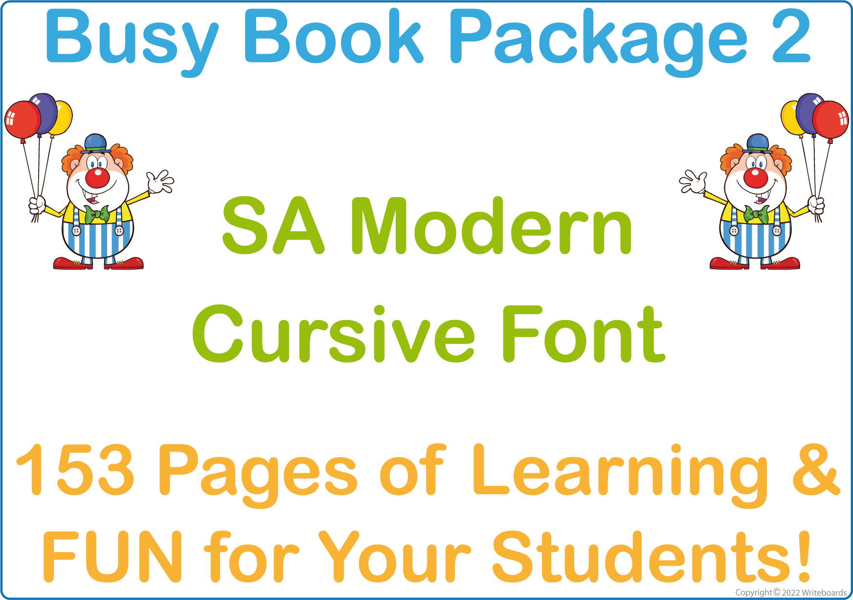 SA Modern Cursive Font Busy Book Package Two