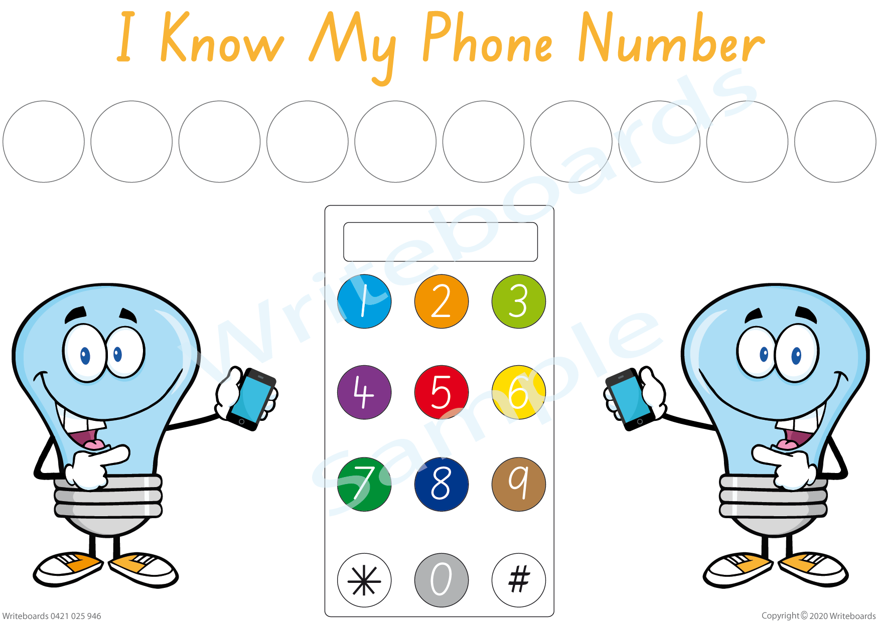 Teach your child their phone number with our interactive SA Modern Cursive Font Busy Book